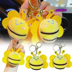 Móc khóa sang trọng SAMO, Móc khóa động vật nhồi bông thiết kế ong sang trọng ngọt ngào, Đồ chơi nhồi bông dễ thương Phong cách hoạt hình 1 Móc khóa hoạt hình cho bé gái