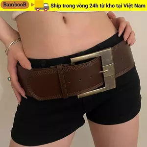 Thắt lưng rộng bằng da BAMBOOB, Thời trang nữ Thiết kế sang trọng Pin Buckle Thắt lưng, Retro Đa năng Hợp thời trang Grunge Sashes Dây thắt lưng Quà tặng