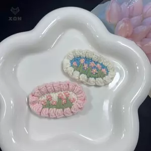 Mới Hoạt Hình Dễ Thương Phong Cách Mục Vụ Kẹp Tóc Cô Gái Dệt Tay Hoa Dệt Kim Trẻ Em Bé BB Kẹp Phụ Kiện Tóc Cô Gái [Mina]
