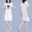 Mùa hè 2026 Plus size Áo thun dáng rộng Đầm béo mm dành cho học sinh Over-the-Knee Bao phủ thịt mỏng hơn trông giản dị Váy cỡ lớn phù hợp cho nữ