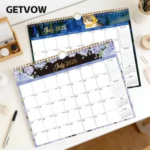 GETVOW Lịch 18 tháng, 2026.7-2027.12 Lịch treo tường dễ dàng sắp xếp, Thiết kế cuộn dây kép Giấy dày Công cụ lập kế hoạch treo tường Sử dụng tại nhà