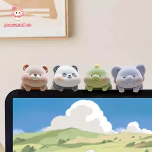 PWSEND Màn hình máy tính Topper, Mô hình động vật hoạt hình Đồ trang trí màn hình máy tính, Dễ thương Đổ xô Gấu trúc Chó lợn Bảng điều khiển trung tâm Quà tặng búp bê