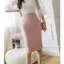 Nữ Thời Trang Da Lộn Váy Bút Chì Nữ Thời Trang Chắc Chắn Cao Cấp Co Giãn Midi Bodycon Váy