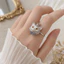 Vòng đầu mèo con BRBRAA, Chất liệu hợp kim Vòng động vật thiết kế miệng mở, Quà tặng nhẫn mèo con phóng đại có chải mờ dễ thương