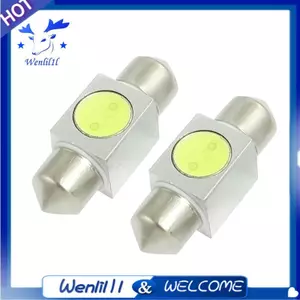 2 Chiếc Ô Tô Tự Động Trắng 1W SMD LED Festoon Dome Bóng Đèn 31mm
