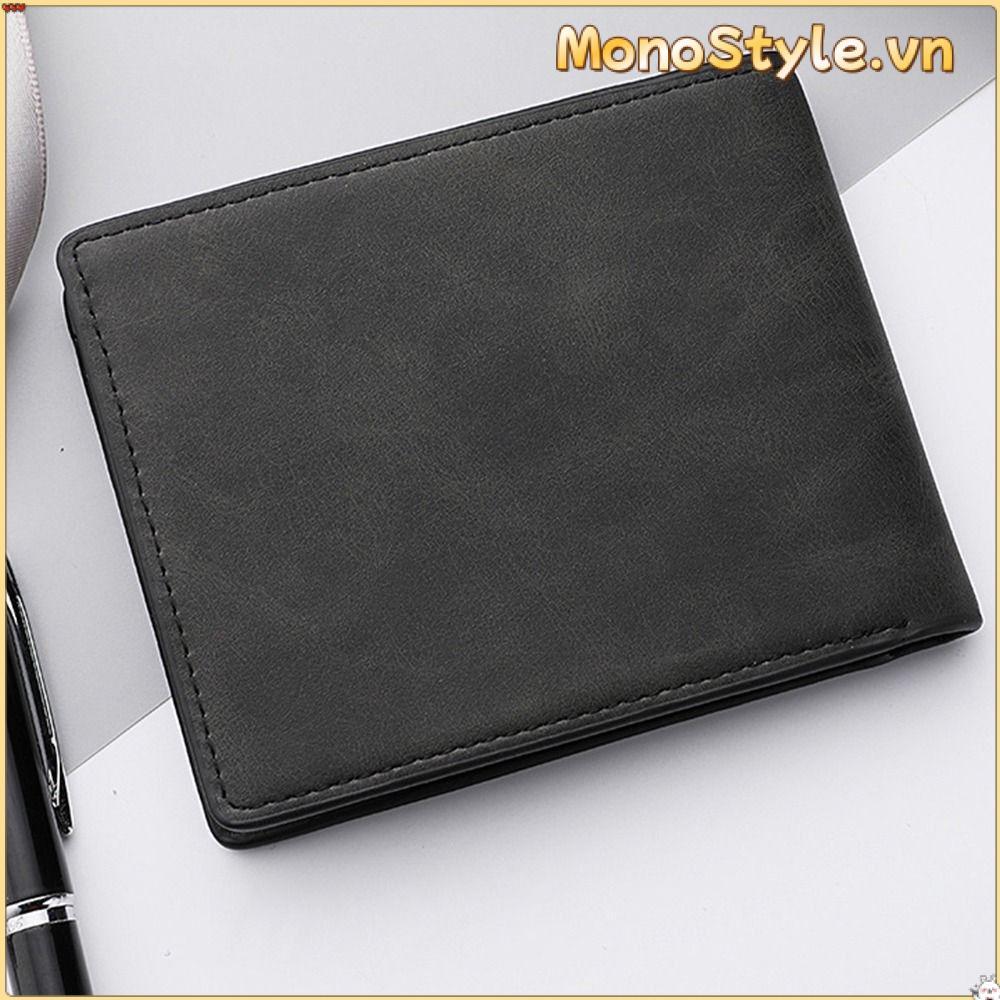 Ví đựng tiền xu MONOSTYLE, Ví nam có khe cắm nhiều thẻ bằng da PU, Hộp đựng thẻ gấp dung lượng lớn