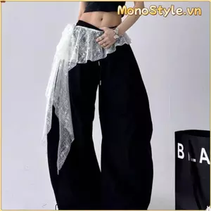 Váy Monostyle Ren Xù Y2K, Thiết Kế Ren Không Đều, Thích Hợp Dạo Phố