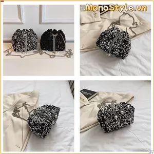 Túi tiệc tối MONOSTYLE, Túi đeo vai sequin dây chuyền, Túi xách quà tặng