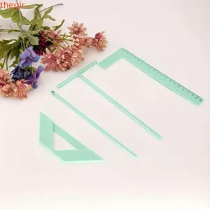 THEGIRL8B Binding Ruler Set, T-ruler Notebook Ruler Scrapbooking Tool, Dụng cụ vẽ Tạp chí L-ruler Spacing Guide Book Binding Ruler DIY Craft