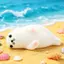 Đồ chơi bóp con dấu QEARY, Tư thế nằm xuống mắt lớn Đồ chơi mực, Họa tiết mực sáng tạo Chậu trắng Thiết kế dễ thương Đồ chơi giác quan trẻ em