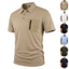 Mùa Hè Nam Jacquard Giải Trí Rời Giải Trí Kinh Doanh Tay Ngắn Ve Áo Túi Dây Kéo Áo Sơ Mi polo Nam W4RS
