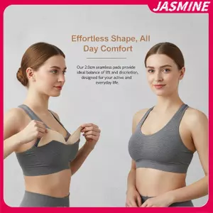 JASMINE Miếng Lót Áo Ngực Thể Thao Có Thể Tháo Rời Chèn 2 Miếng Bọt Biển Mềm Đẩy Lên Cho Đồ Bơi Đồ Lótfit Fit JASMINE
