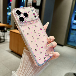 Ốp Lưng IPhone 13 15 11 17 16 12 14 ProMax  Anh đào hồng chấm tròn hồng 7 8Plus XR X XS Max
