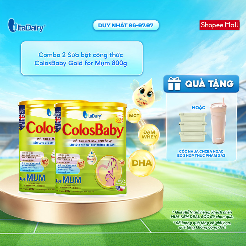 [COMBO 2 LON] Sữa bột ColosBaby Gold for Mum dành cho chế độ ăn đặc biệt - Bổ sung dinh dưỡng cho mẹ - Lon 800g