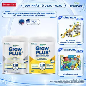 Combo SB NTF Sweden GrowPLUS+ Cao lớn vượt trội (Bạc) & Sữa Non Immunel trên 1 tuổi (2 lon x 800 g) (Bao bì tuỳ lô hàng)