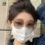 Kính Photochromic Mới Kính Chống Xanh Nam Nữ Đổi Màu Kính Mắt Chống Tia UV Vuông Khung Trong Suốt Kính Mắt EMKK