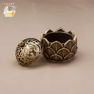 1 Đồng Retro Hoa Sen Nhỏ Rỗng Ra Hương Sti Burner Đồng Hương Có Nắp Trang Trí Nhà Cửa Gỗ Đàn Hương ELWW