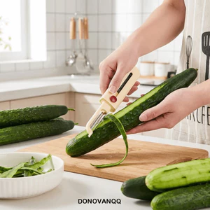 Dụng cụ gọt vỏ rau củ DONOVANQQ, Dụng cụ gọt vỏ trái cây tiện dụng loại ép, Dụng cụ bào trái cây cầm tay 2 trong 1 có bàn chải làm sạch Nhà hàng bóc vỏ nhà bếp