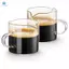 Cốc Espresso Bộ 2, 4 OZ Kính Trong Suốt Đôi Vòi Cốc Espresso Shot