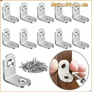 MONOSTYLE 10 chiếc Nẹp góc phải, Đầu nối ổn định Giá đỡ L cỡ nhỏ, Giá đỡ góc 90 độ bằng thép không gỉ Phần cứng nội thất