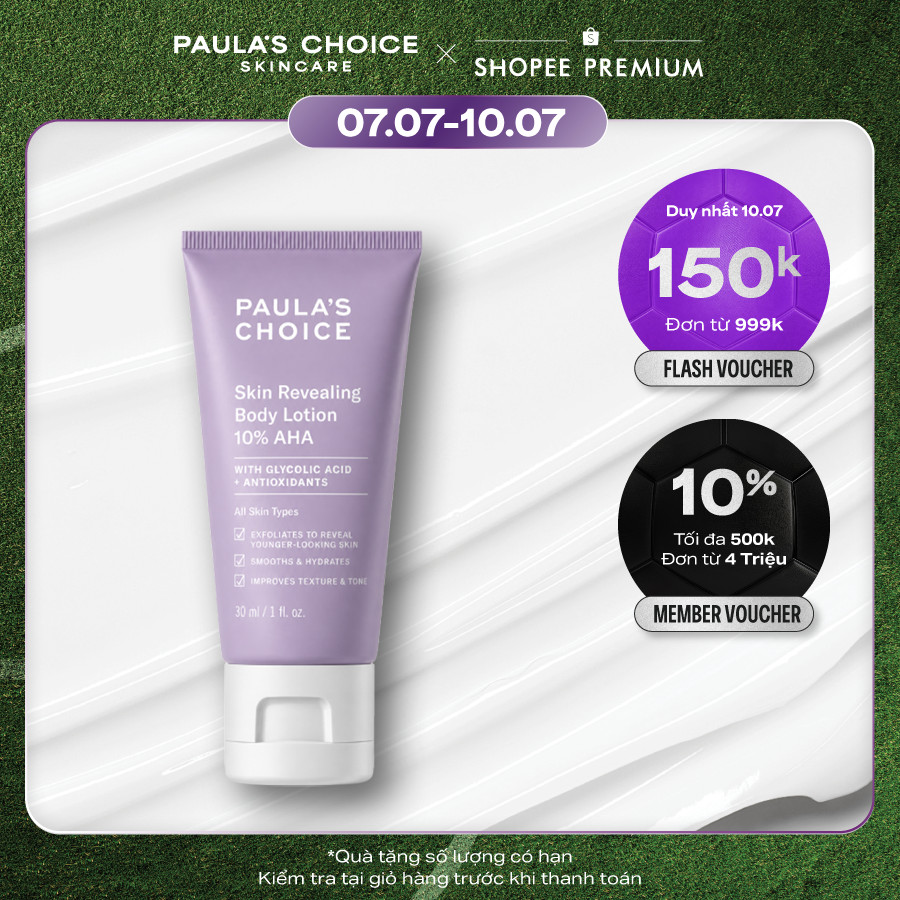 Kem dưỡng thể làm sáng da và làm đều màu da Paula's Choice Skin Revealing Body Lotion 10% AHA 30ml 5902