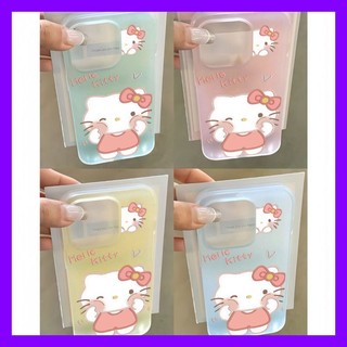 Ốp lưng mờ trong Hello Kitty hồng phong cách INS trẻ trung cho iPhone 17 16 15 14 13 11 12 Pro Max chống trầy xước bền