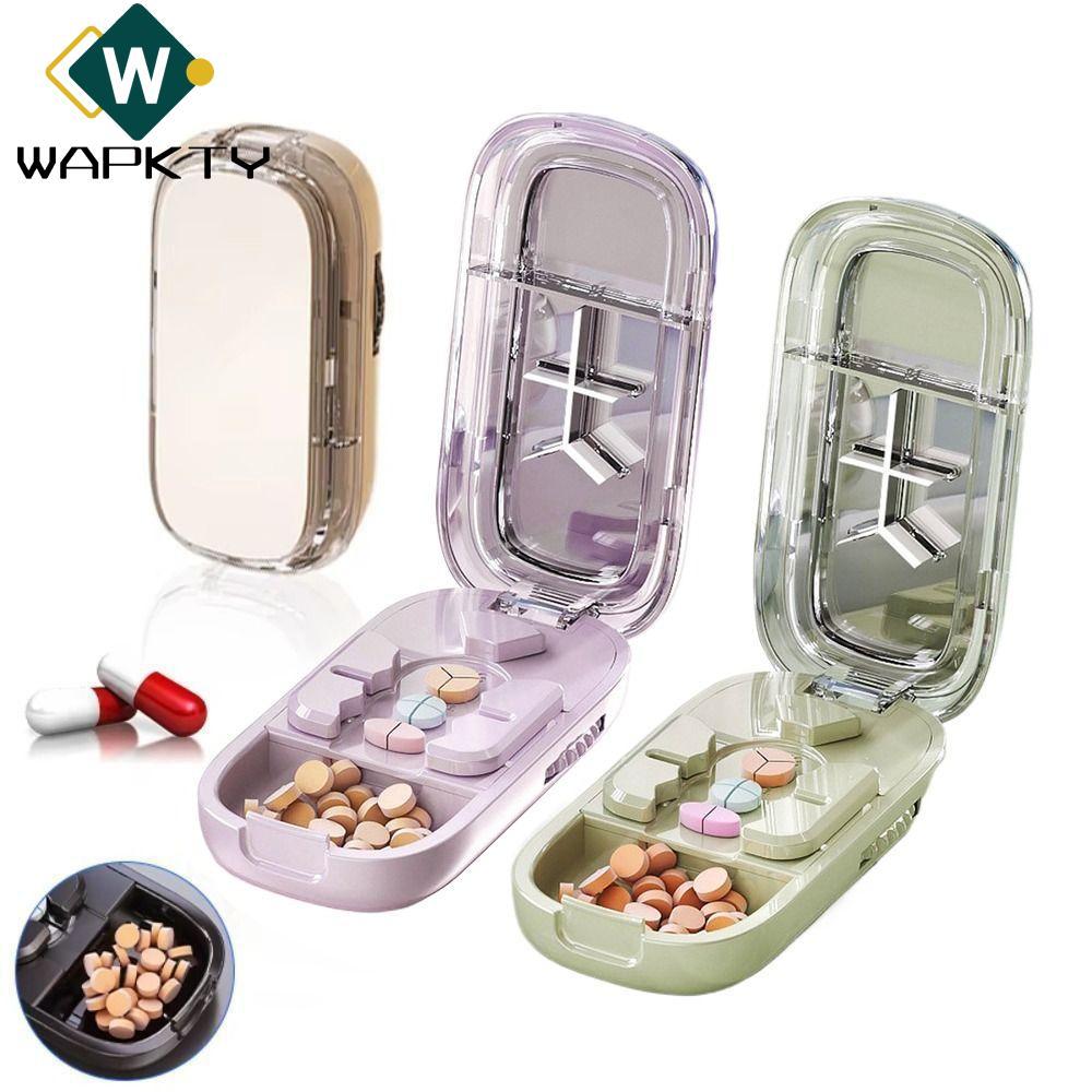Hộp lưu trữ máy cắt thuốc WAPKTY, Máy cắt thuốc viên chống bụi, Bộ chia di động Bộ chia cho thuốc nhỏ hoặc lớn