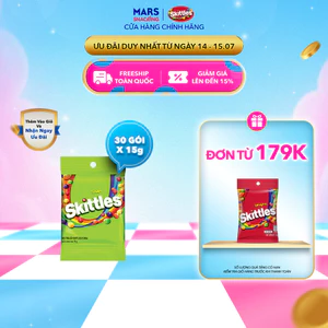 Combo 30 gói kẹo Skittles vị chua 15g x 30 (1 hộp x 30 gói)