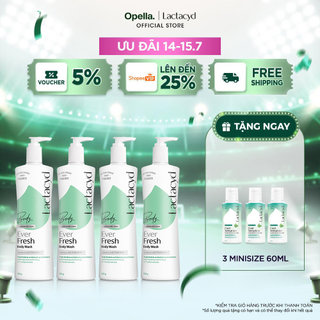 Bộ 4 Sữa tắm Lactacyd Ever Fresh mang lại làn da thơm mát và tràn đầy sức sống đến 24 giờ