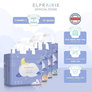 Combo 2 Tã/Bỉm Quần ELPRAIRIE Air Wing Cao Cấp Nội Địa Hàn, Mỏng Nhẹ Êm Ái, Thấm Hút Nhanh Đủ Size L28/XL25/XXL22