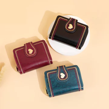 ví cầm tay nữ ví cầm tay nữ sang chảnh Retro Màu Trơn Khóa Nữ Ví Ngắn Thiết Kế Niche Khe Cắm Đa Thẻ Thanh Niên Ví Đựng Thẻ Tích Hợp Ví Hợp Thời Trang