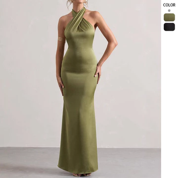 Đầm dạ hội dây thời trang sang trọng Slim-fit Đầm dự tiệc Đầm dự tiệc thời trang