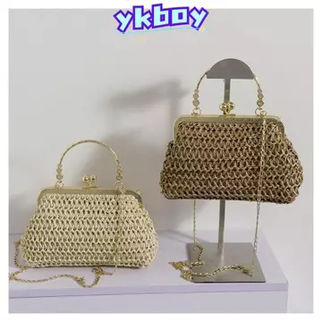 Túi xách dệt ống hút YKBOY, Túi đựng ví ly hợp Túi cói đeo vai Túi ví ly hợp, Túi đi biển mùa hè Túi xách dệt rơm Túi xách nữ Túi cói đeo vai cho nữ