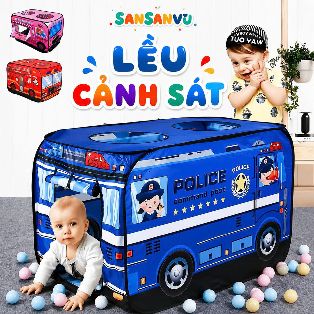 [LOẠI 1] Lều đồ chơi cỡ lớn cho bé lều ô tô nhà banh đa chức năng có thể làm đồ chơi trong nhà và ngoài sân vườn