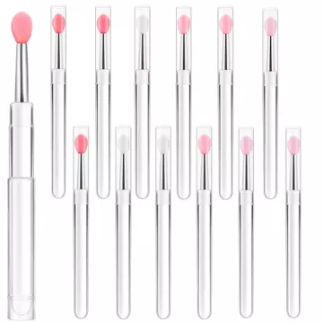 12 Dụng cụ bôi mặt nạ môi, Bàn chải silicon có mũ Dụng cụ bôi kem dưỡng môi có thể tái sử dụng Bàn chải làm đẹp trang điểm cho dầu mặt nạ bóng Son môi (4 màu)