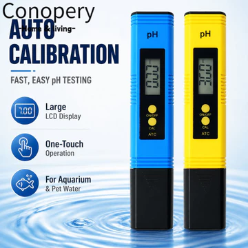 Máy đo pH kỹ thuật số CONOPERY, Chức năng hiệu chuẩn di động Máy kiểm tra độ pH nước, Vỏ nhựa Màn hình LCD Tự động bù nhiệt độ Bút đo pH Kiểm tra nước gia đình