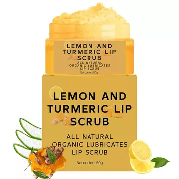 Tẩy Tế Bào Chết Môi Tự Nhiên, Củ Nghệ Lemon Lip Tẩy Tế Bào Chết Đường Dưỡng Môi Với Lô Hội Tẩy Tế Bào Chết Nhẹ Nhàng Cho Môi Khô Và Chapped Hydrate & Phai Màu 50g