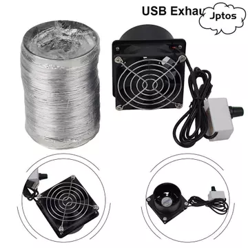 JPTOS 1 Cái Hút Hút Hút, Quạt Hút USB Tốc Độ Mini Đơn Giản Có Thể Điều Chỉnh, Ống Thông Gió Với Ống Cửa Sổ Hút Phòng Tắm Nhà Bếp Công Nghiệp