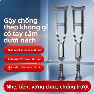 Gậy chống gãy xương chống ngã, gậy chống kẹp nách có thể điều chỉnh, gậy chống y tế chống trượt cho người già, gậy chống