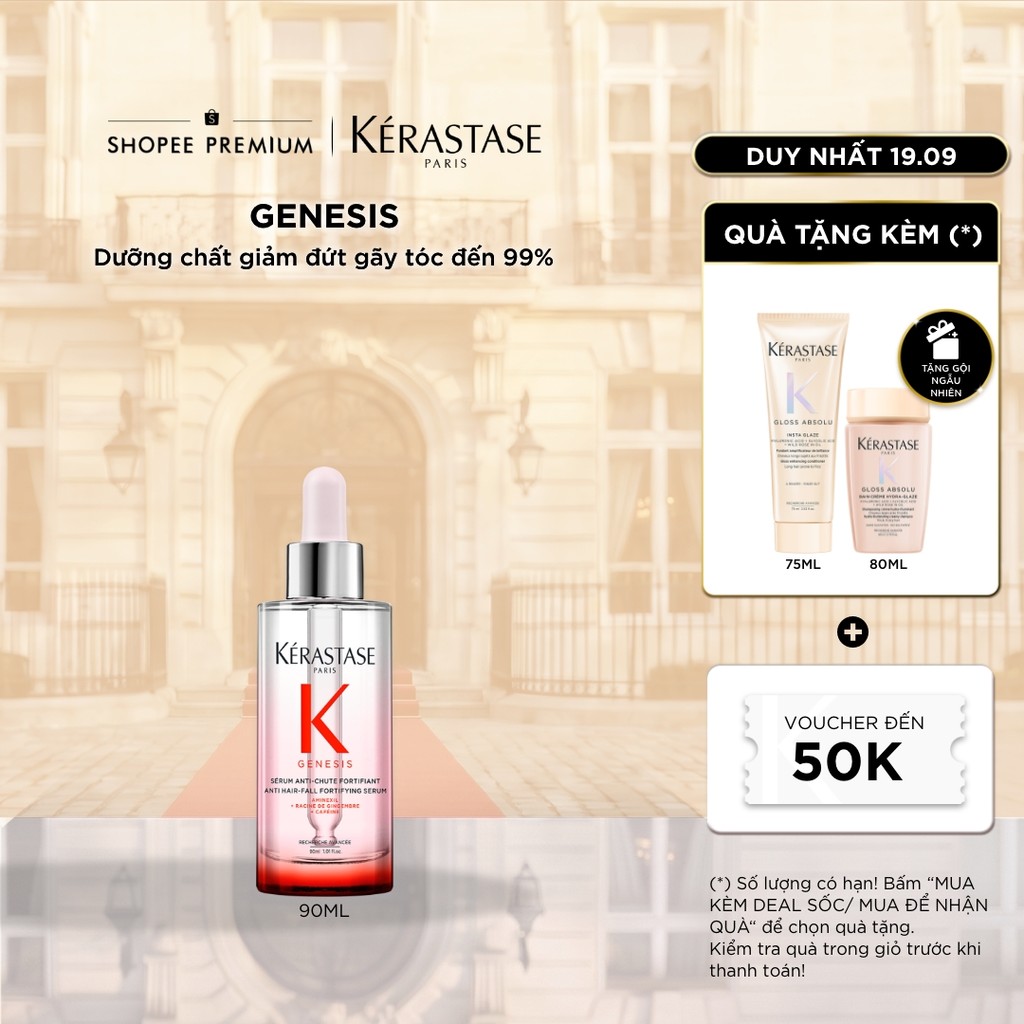 Serum dành cho da đầu giúp giảm gãy rụng và đứt gãy tóc đến 84% sau 6 tuần - Kérastase Genesis 90ml