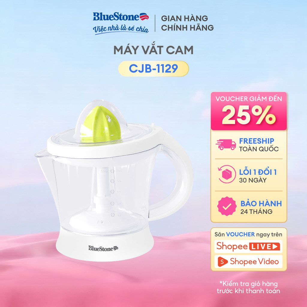 [BlueStone]  Máy Vắt Cam Bluestone CJB-1129 - 1 Lít - 40W - Dễ Vệ Sinh - Bảo Hành 2 Năm
