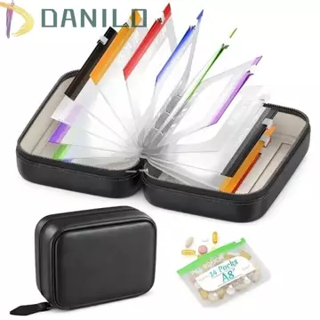 Bộ túi đựng thuốc chống thấm nước DANILO, Hộp đựng thuốc 7 ngày mã màu chống rò rỉ, Hộp đựng thuốc bằng da PU di động Túi đựng thuốc hàng tuần chống ẩm Túi đựng thuốc hàng tuần mang theo hàng ngày