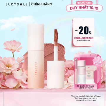JUDYDOLL Son kem bùn Lip Mud Mịn lì Lâu trôi Che phủ vân môi Không dính cốc 3,3 g