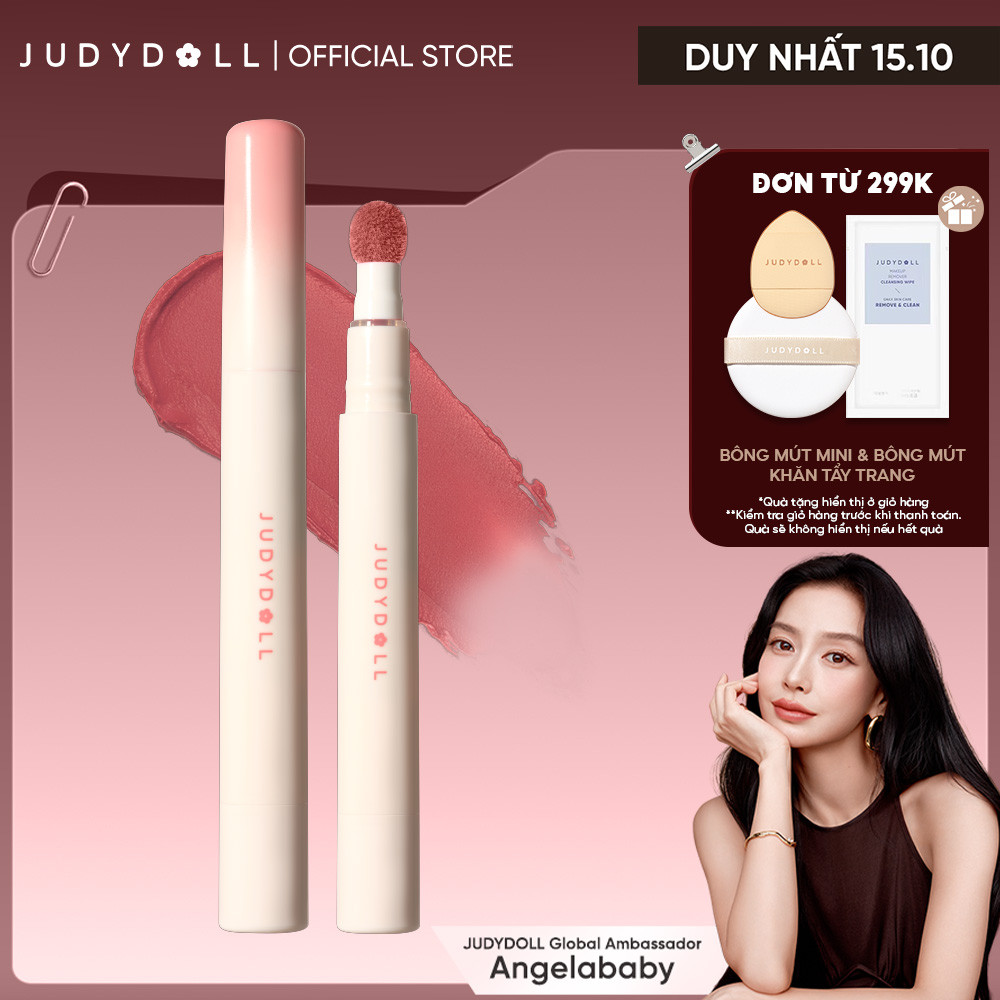 [MỚI] Son Đầu Bông JUDYDOLL Matte Lip Cream Son kem Mịn lì Mờ vân môi Chuẩn màu Lâu trôi 2,6ml