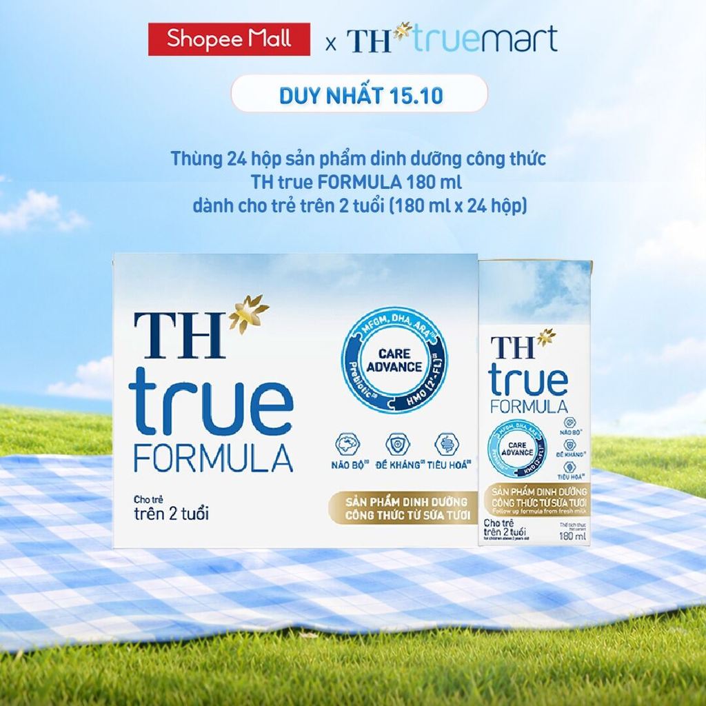 Thùng Sản phẩm Dinh Dưỡng Công Thức TH true FORMULA milk 180ml Dành Cho Trẻ Trên 2 Tuổi (24 Hộp)