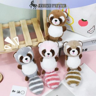 Onetimingfine Hoạt Hình Sang Trọng Đuôi Dài Gấu Trúc Nhồi Bông Đồ Chơi Búp Bê Mặt Dây Chuyền Ba Lô Trang Trí Quà Tặng VN