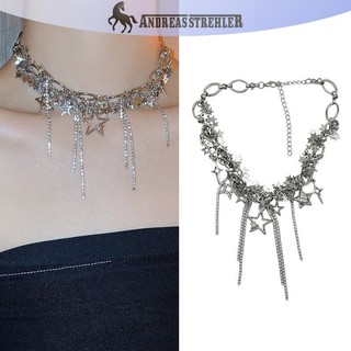 Onetimingfine Mới Phong Cách Punk Dây Xích Ngôi Sao sel Vòng Cổ Choker Dành Cho Nữ Trang Sức Đảng Cổ Vòng Cổ VN