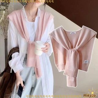 Khăn Choàng Cổ Giả Bảo Vệ Dệt Kim Mỏng, Phong Cách Hàn Quốc Màu Trơn