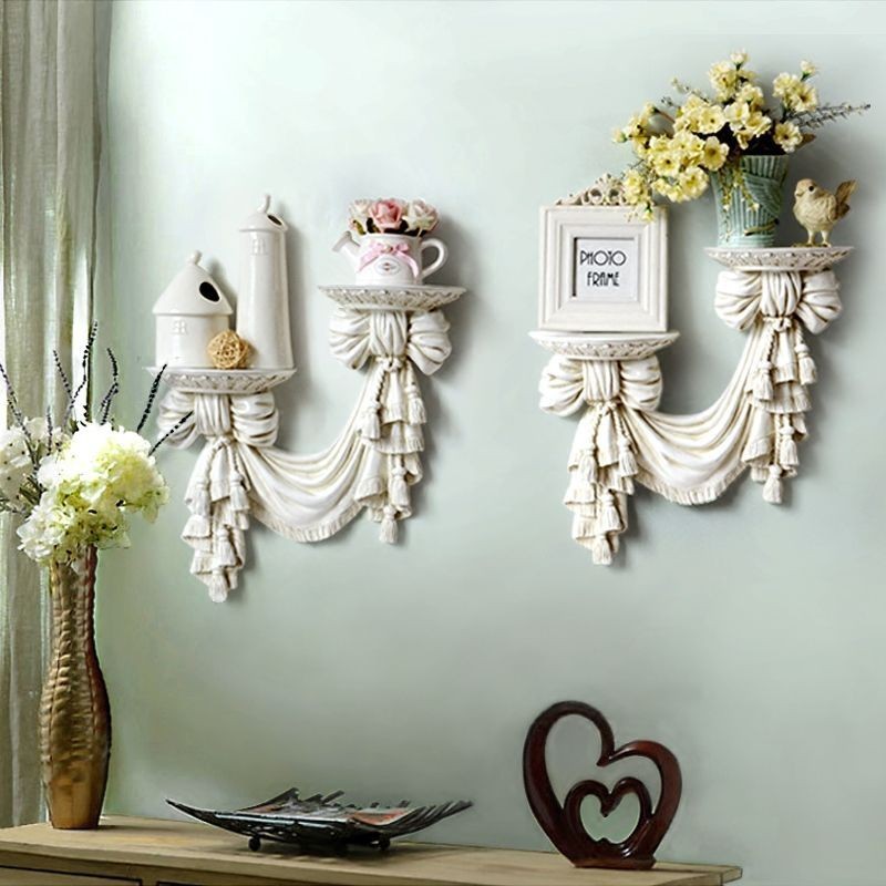 Kệ treo tường phong cách châu Âu, tấm trang trí khắc Pháp Bắc Âu Mỹ, kệ vách nền tivi
