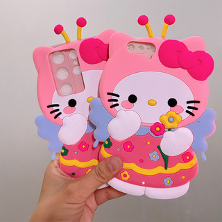 Ốp Lưng Hoạt Hình 3D Hello Kitty Hoa Ong Cho POCO X7 M7 X5 X3 F6 M6 X6 X4 M4 M5S F5 M3 Pro C85 C65 C61 C71 C75 4G 5G X4 GT Vỏ Điện Thoại TPU Mềm